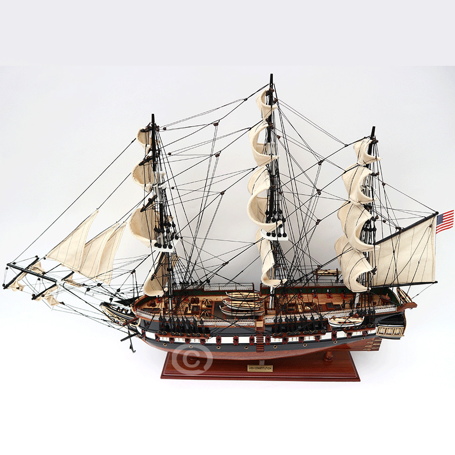 Tall Ship Uss Constitution Painted Model 80 Length