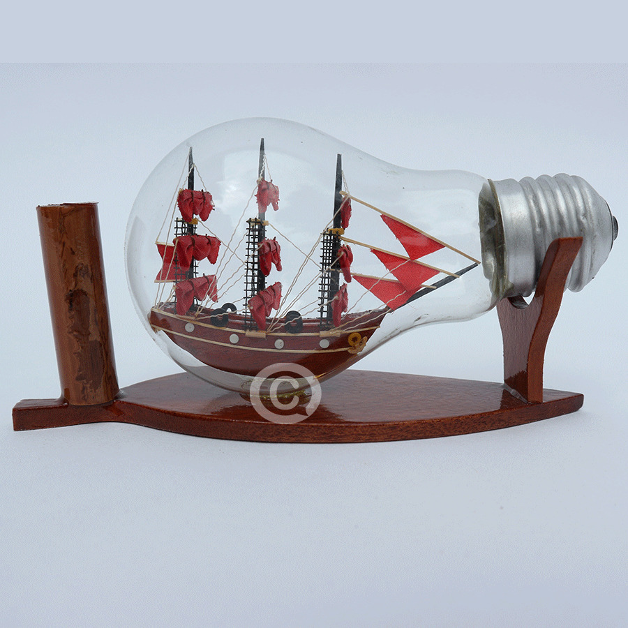 Bottles Boats Ship In Light Bulb Lenght 13.5