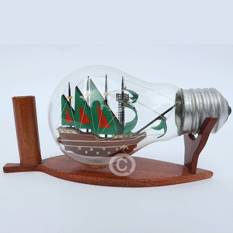 Bottles Boats Ship In Light Bulb Lenght 13.5