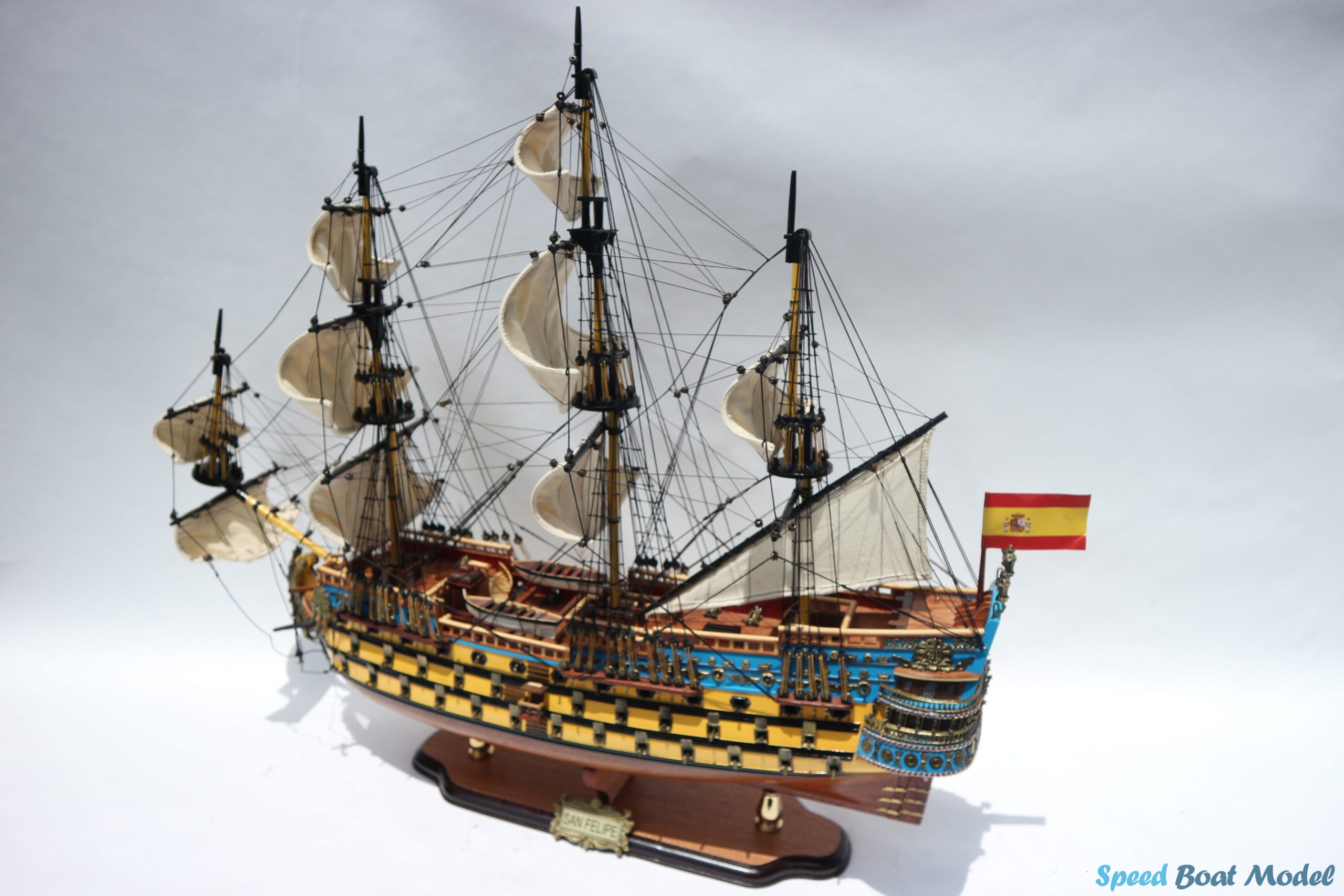 San Felipe Painted Tall Ship Model