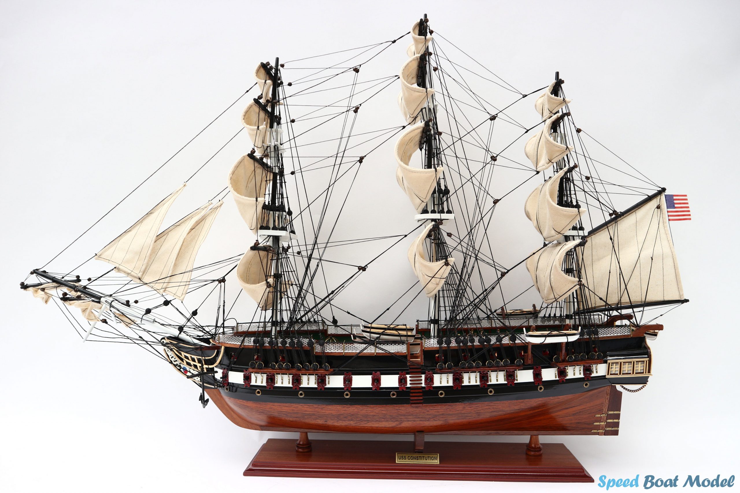 Uss Constitution Painted Tall Ship Model 31.5"