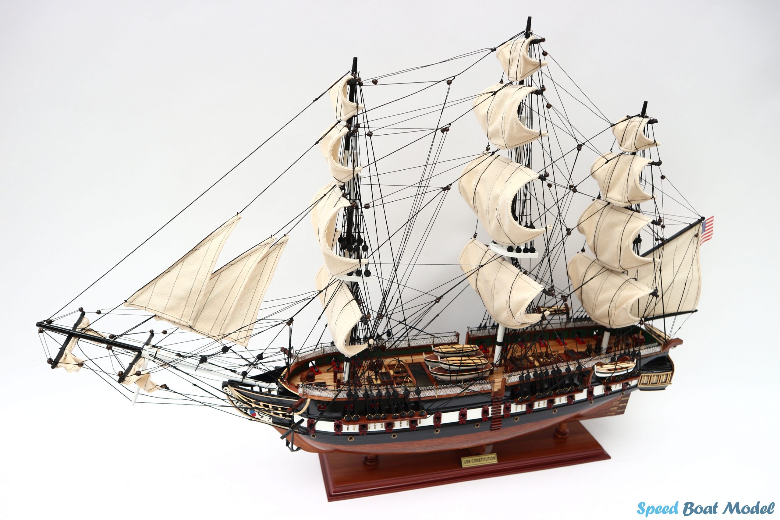 Uss Constitution Painted Tall Ship Model 31.5