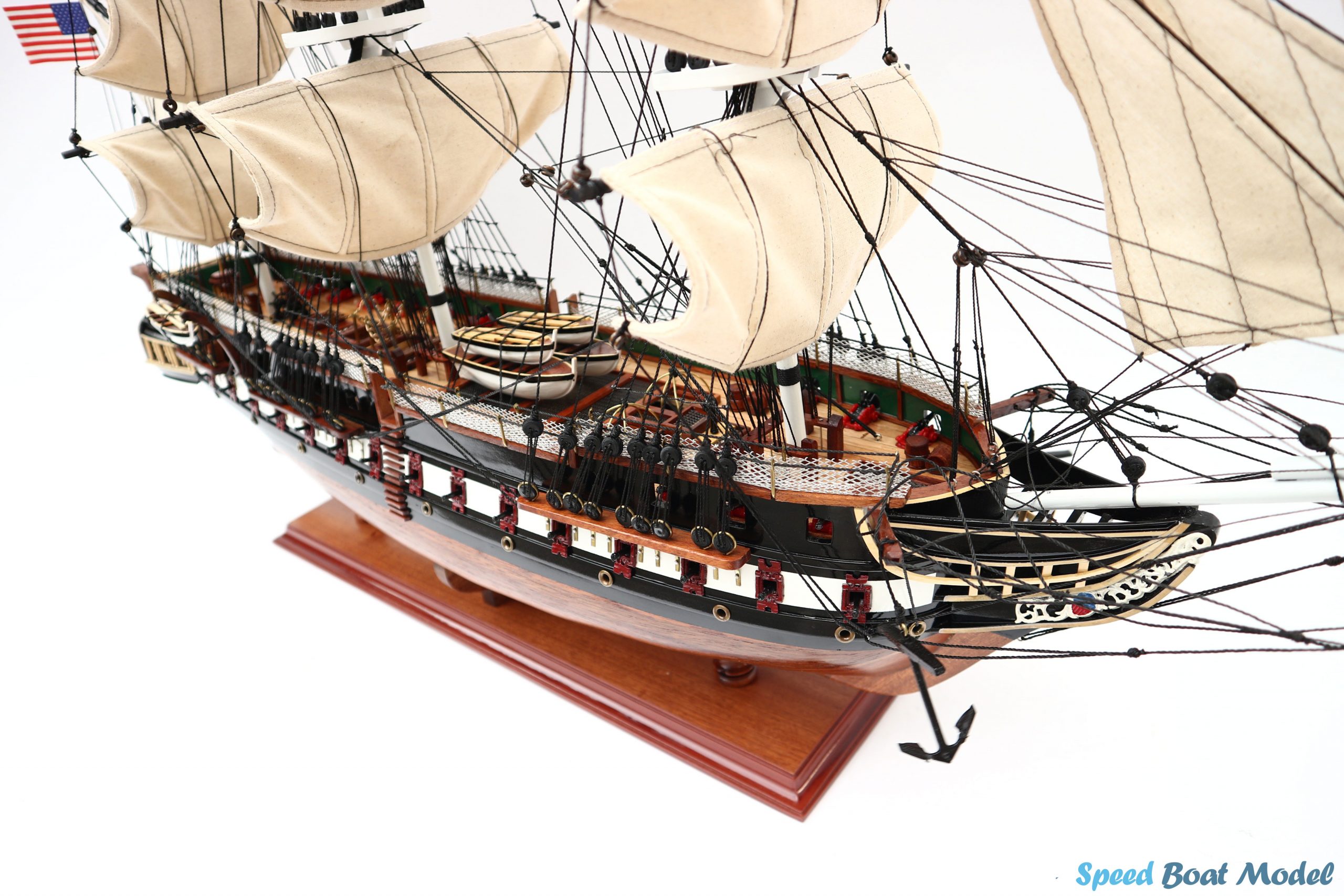 Uss Constitution Painted Tall Ship Model 31.5