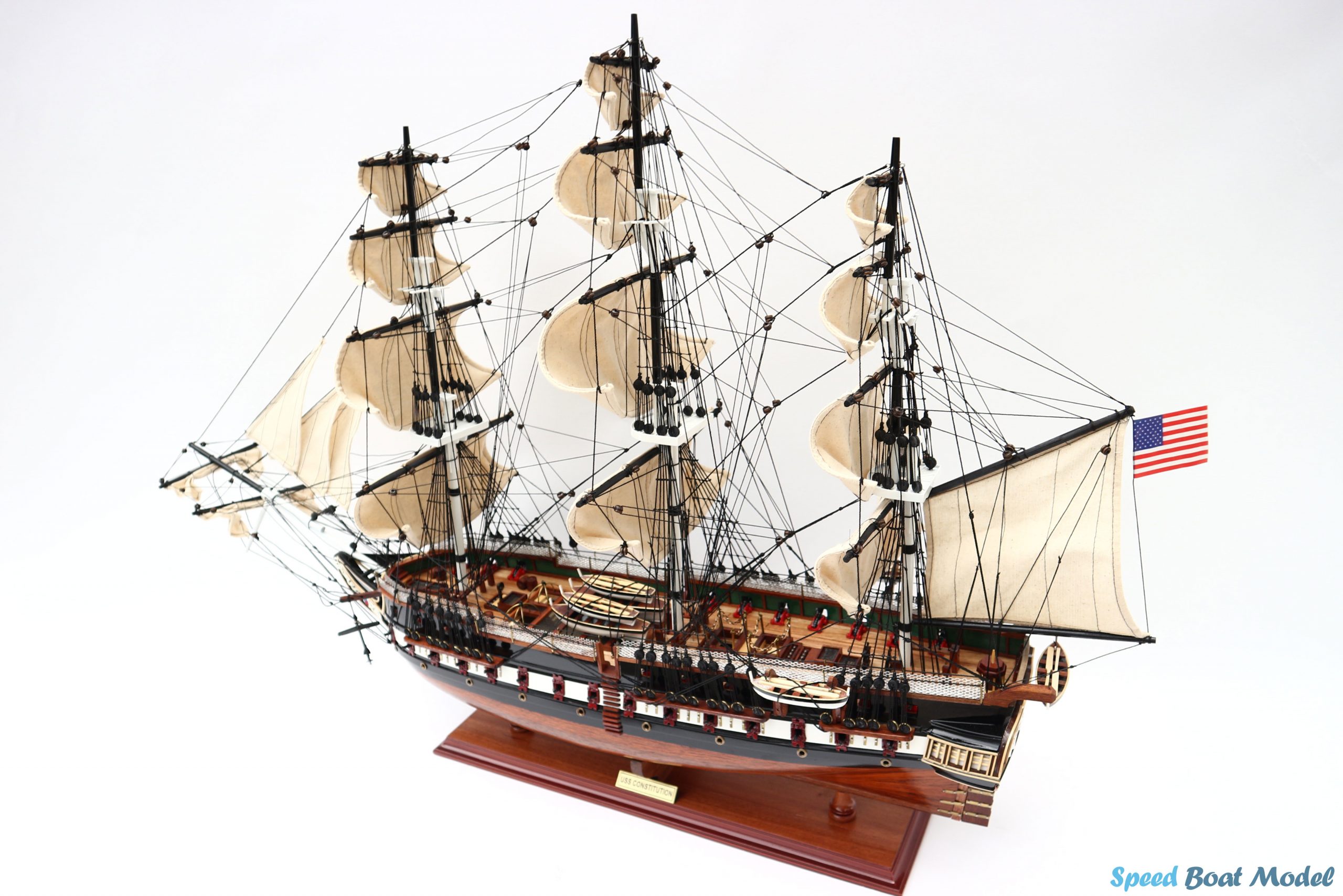 Uss Constitution Painted Tall Ship Model 31.5