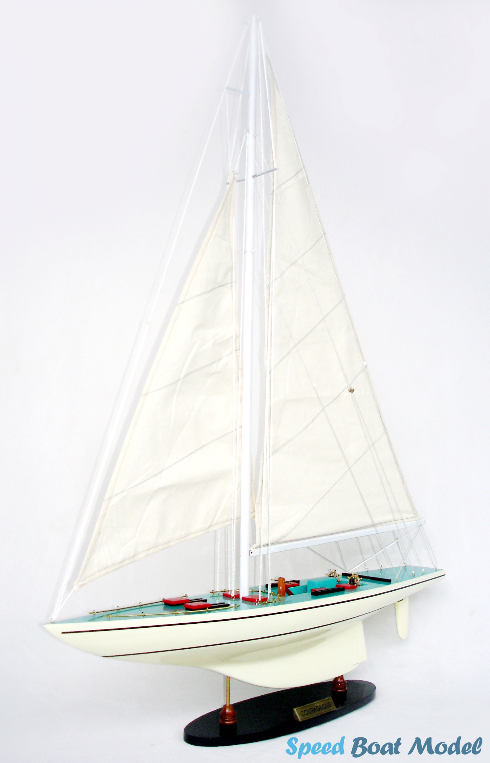 Courageous Painted Sailing Boat Model