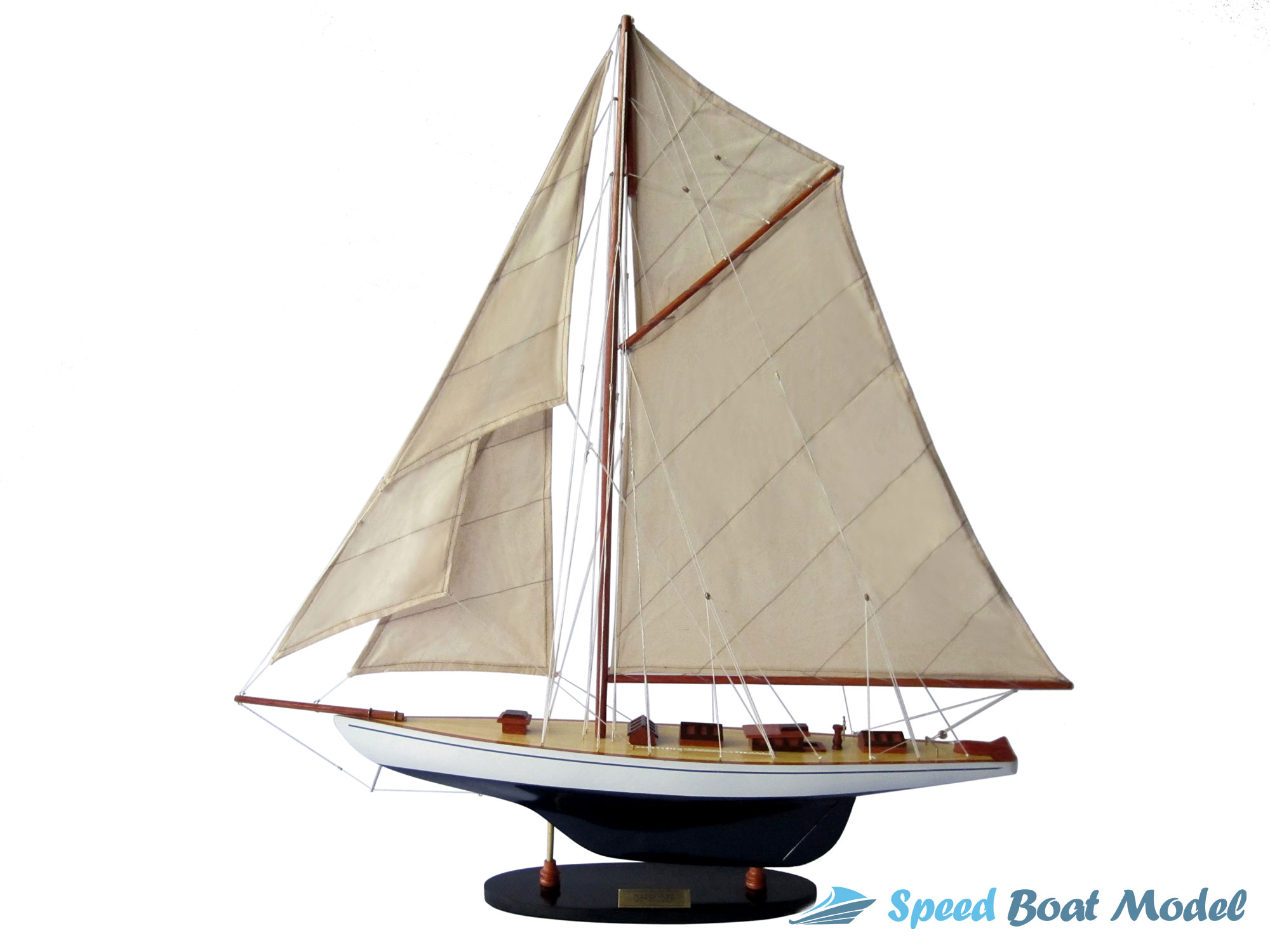 Defender Painted Sailing Boat Model 31.5"