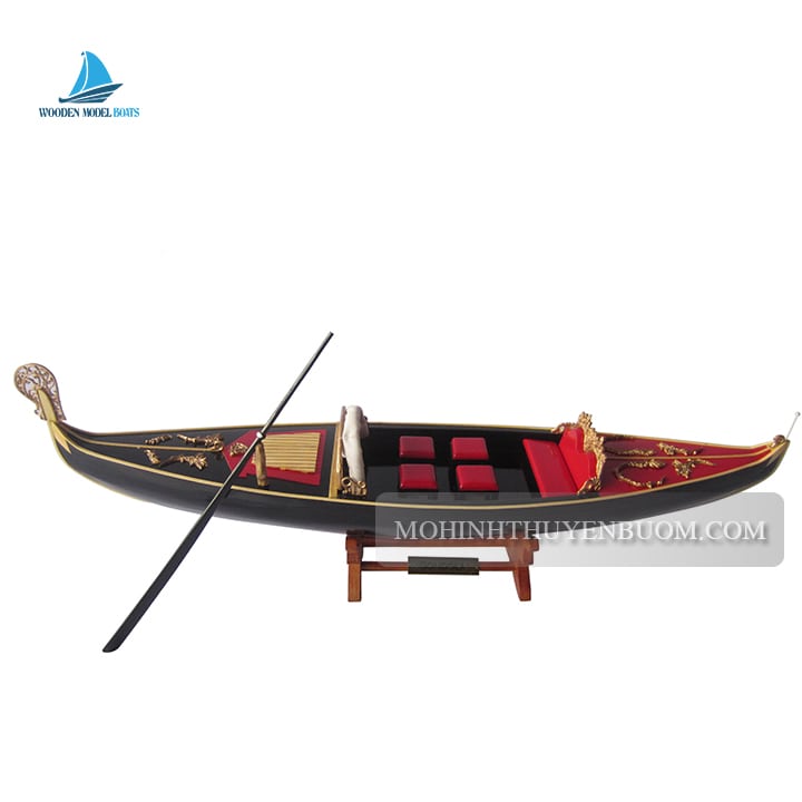 Traditional Boat Gondola Black Painted Model Lenght 60