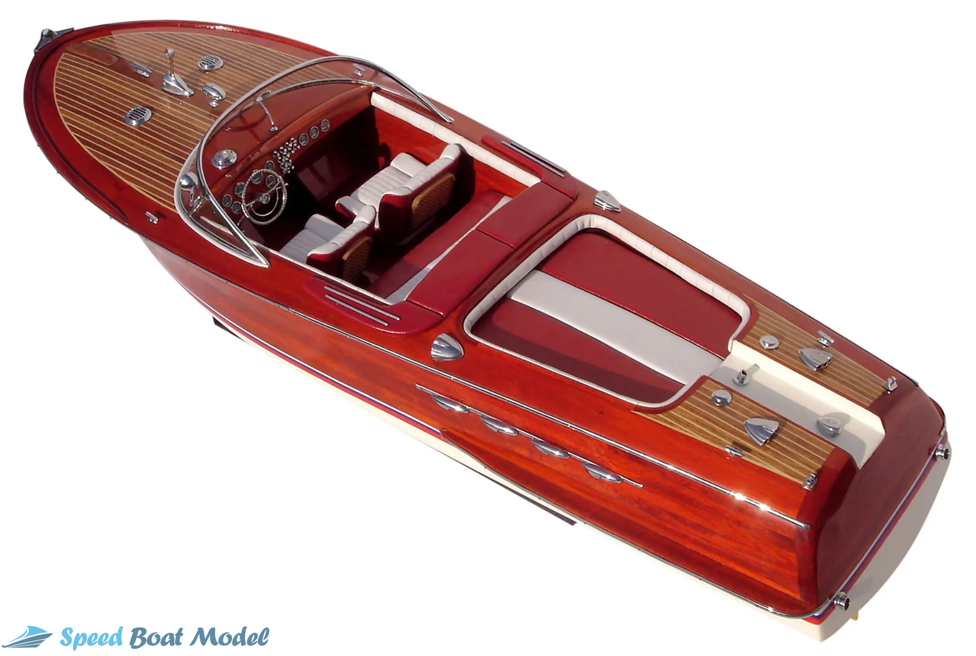 Red Super Riva Aquarama Classic Boat Model 34.2"