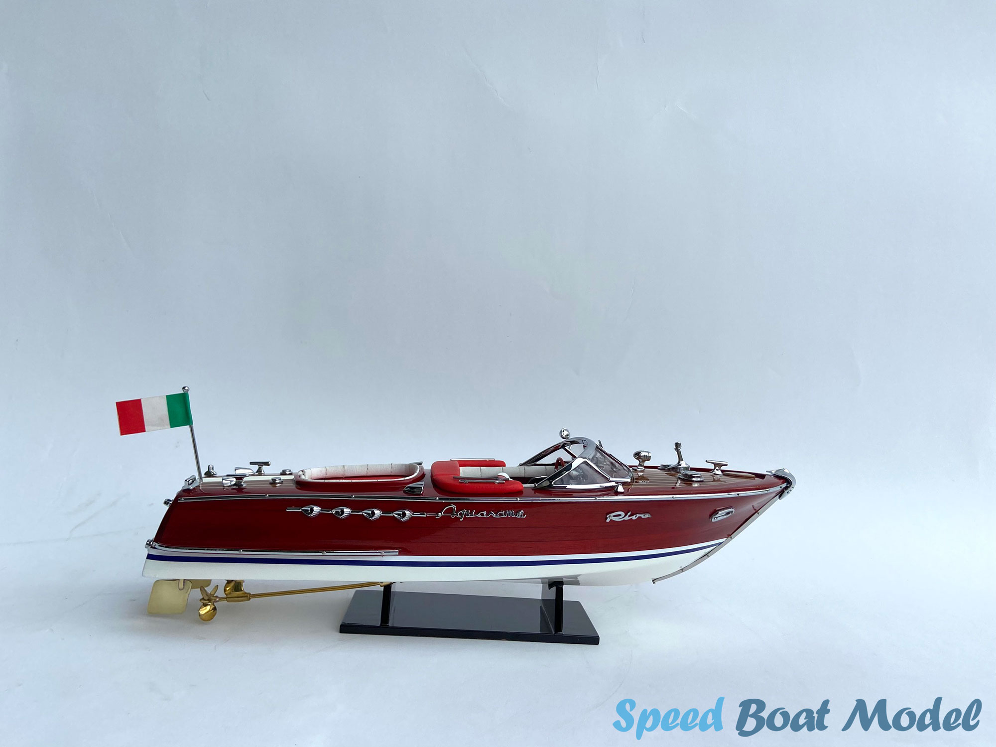 Red Super Riva Aquarama Classic Boat Model 34.2"