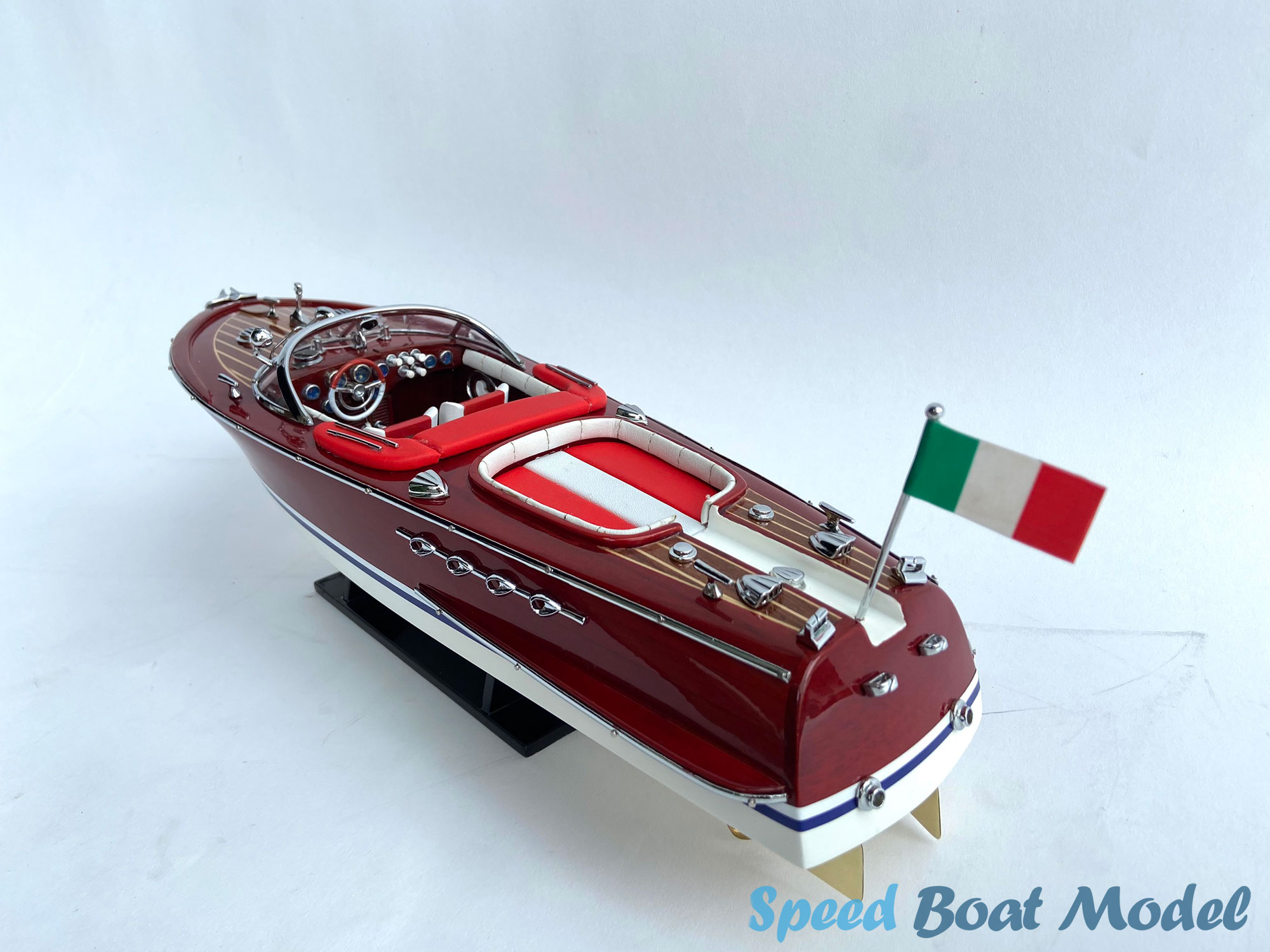 Red Super Riva Aquarama Classic Boat Model 34.2″