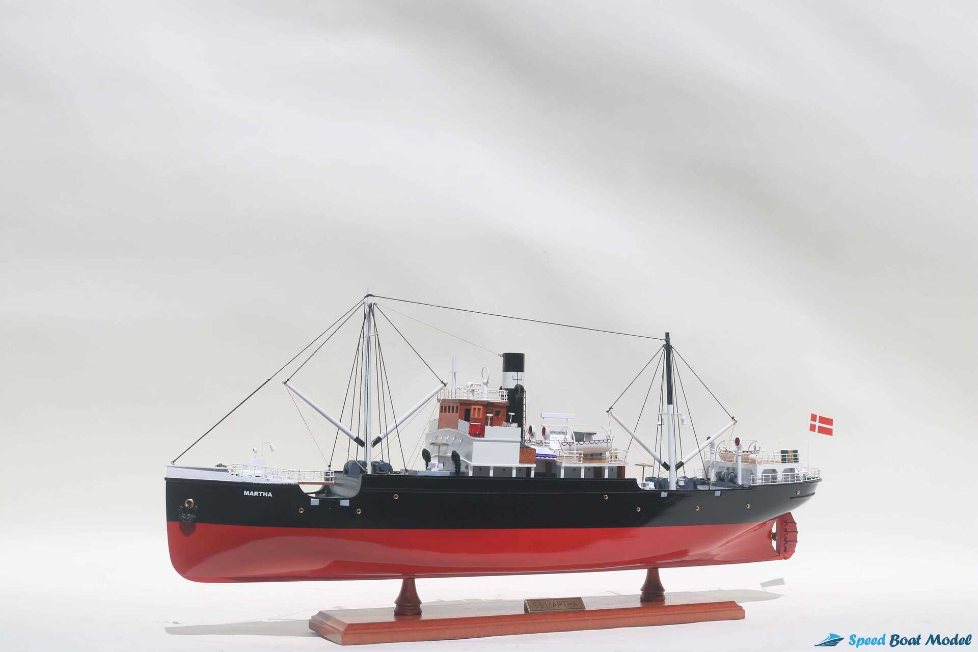 Ss Martha Wooden Ship Model 28.7" 16 Ss Martha Wooden Ship Model (14) Speed Boad Model