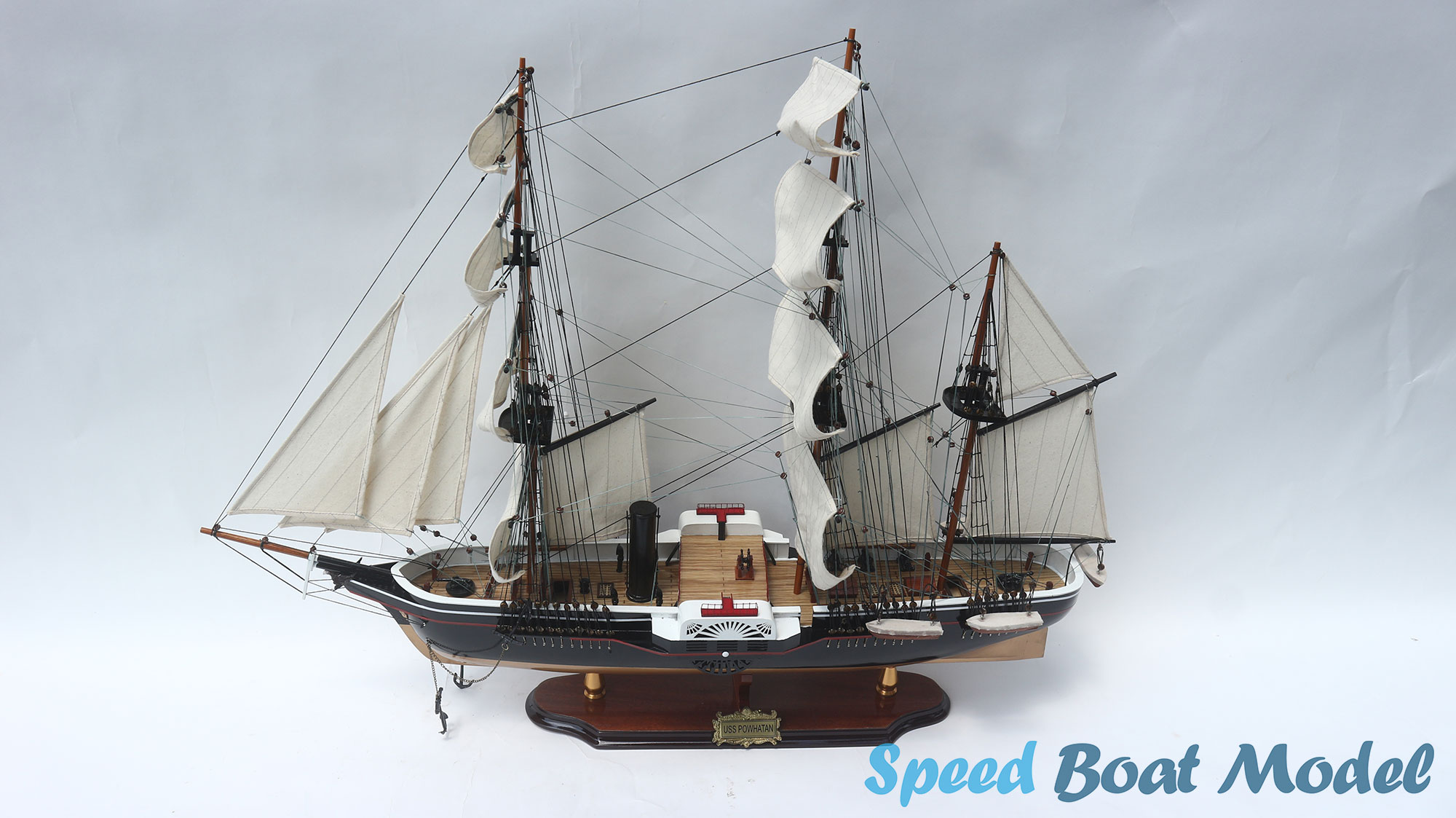 Uss Powhatan Tall Ship Model 31.4" 13 Uss Powhatan Tall Ship Model 31.4
