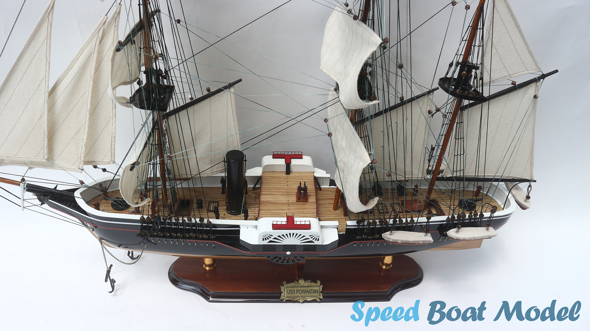 Uss Powhatan Tall Ship Model 31.4" 14 Uss Powhatan Tall Ship Model 31.4
