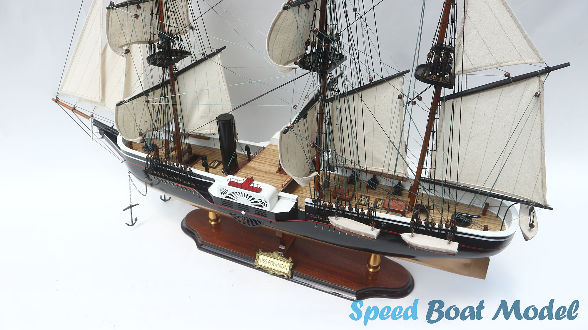 Uss Powhatan Tall Ship Model 31.4" 17 Uss Powhatan Tall Ship Model 31.4