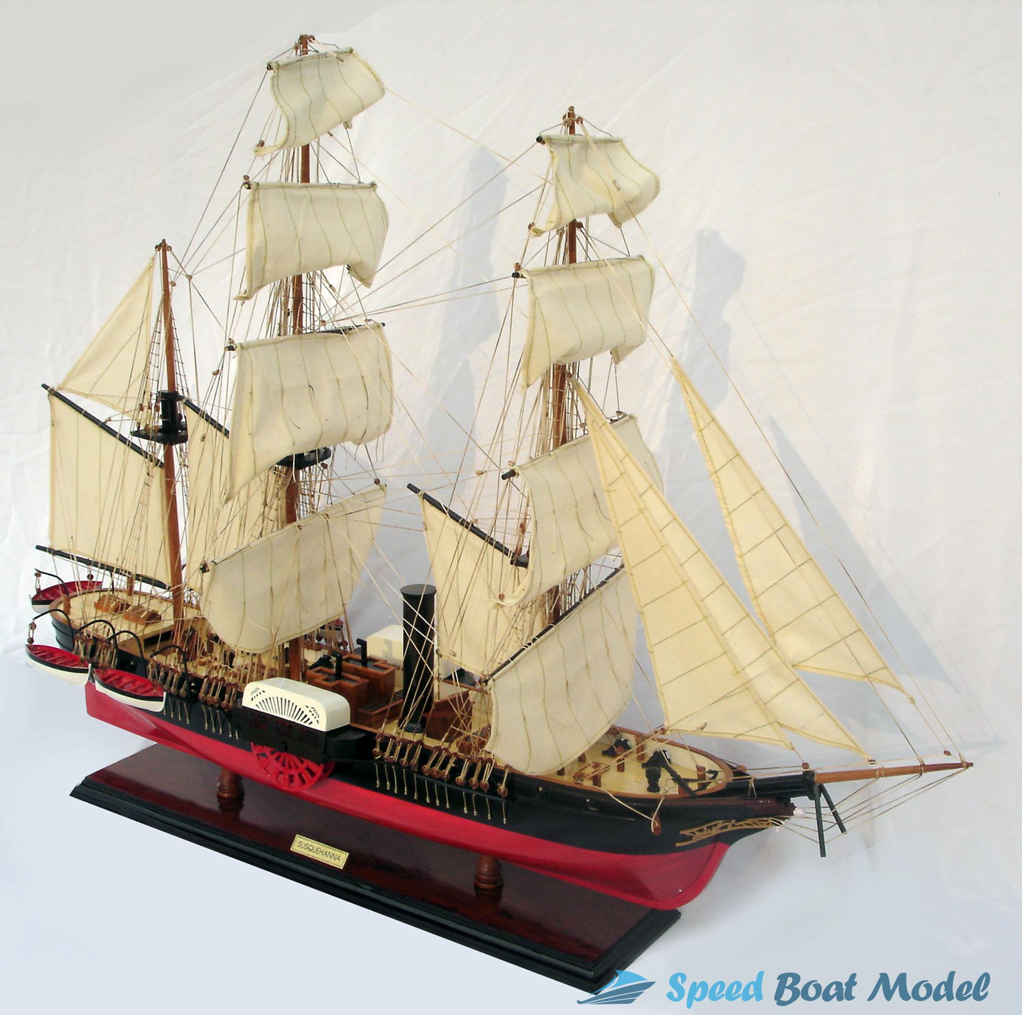 Uss Susquehanna Painted Tall Ship Model 31.5"