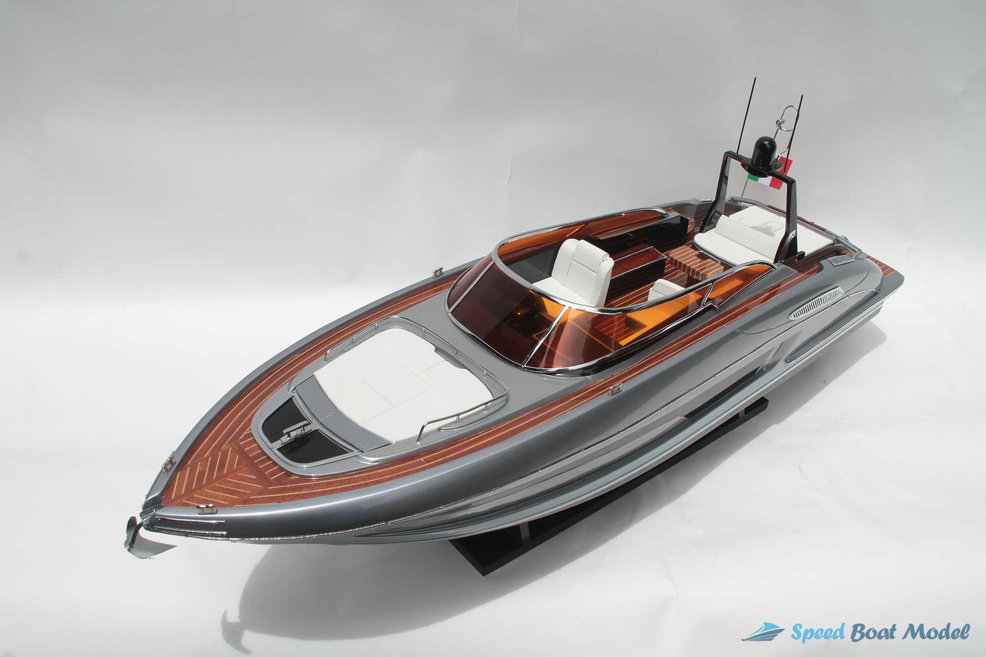Grey Shark Black Riva Rivale 56 Classic Speed Boat Model 33"