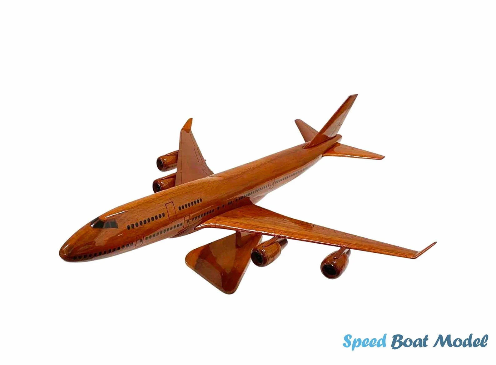 Boeing 747 Wooden Airplane Model 17.7"