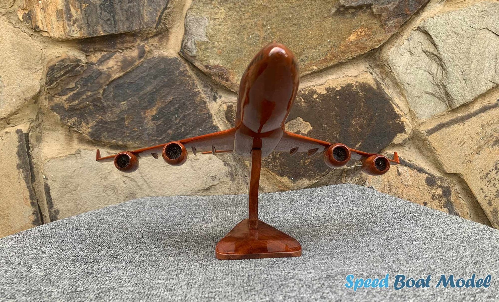 Boeing 747 Wooden Airplane Model 17.7" 10 Boeing 747 Wooden Airplane Model 17.7