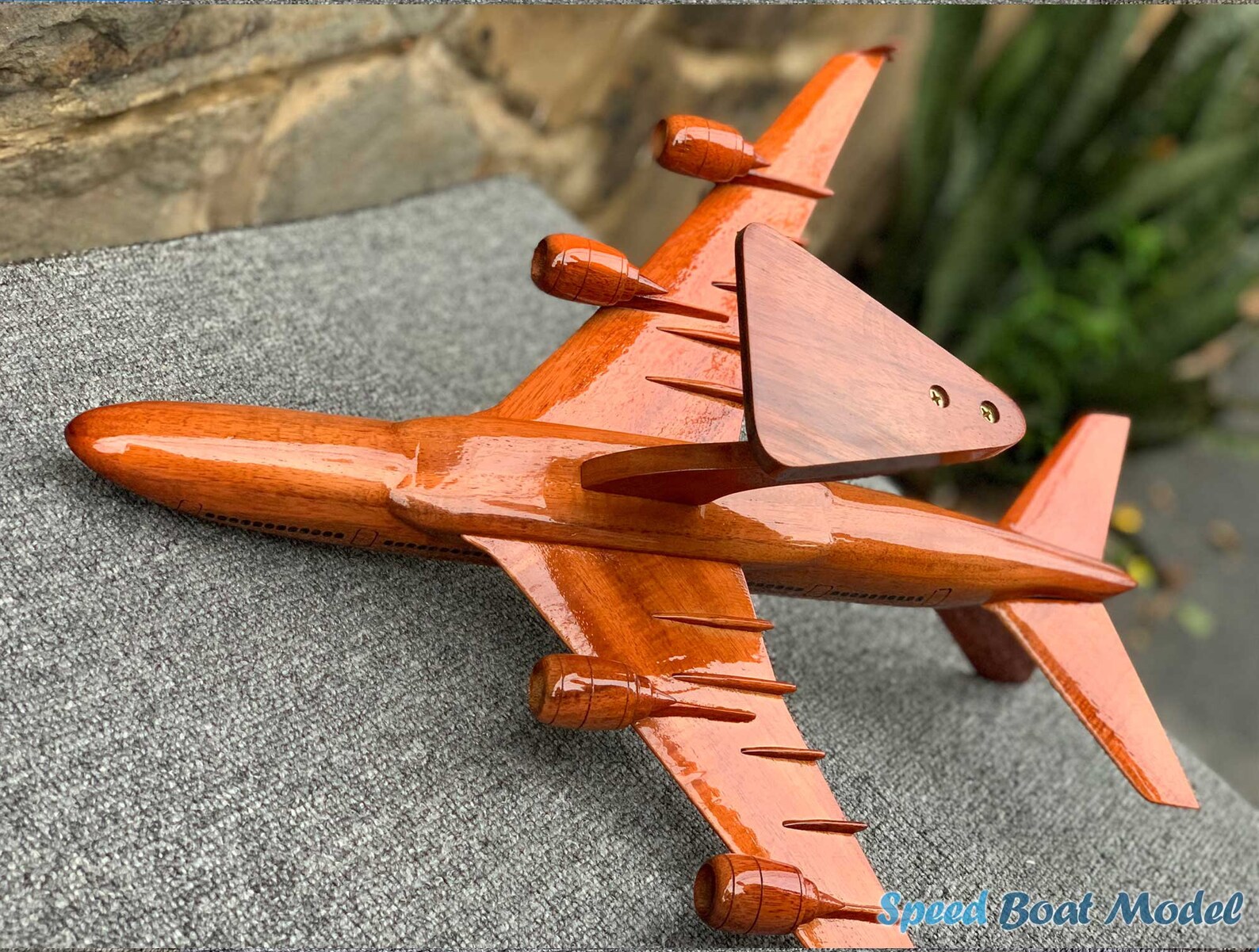 Boeing 747 Wooden Airplane Model 17.7" 11 Boeing 747 Wooden Airplane Model 17.7