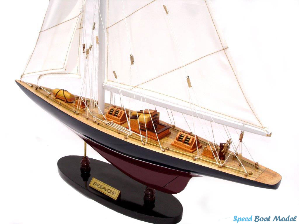 Endeavour Painted Sailing Boat Model