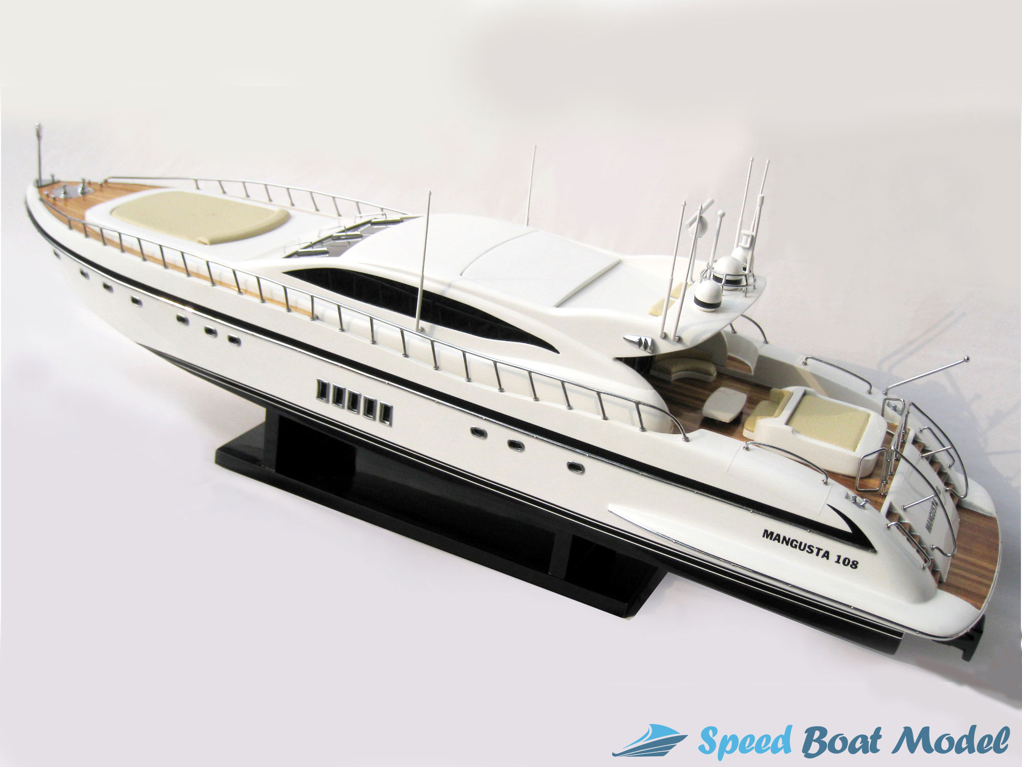 Mangusta 108 (White Hull) Modern Yacht Model 34.2"