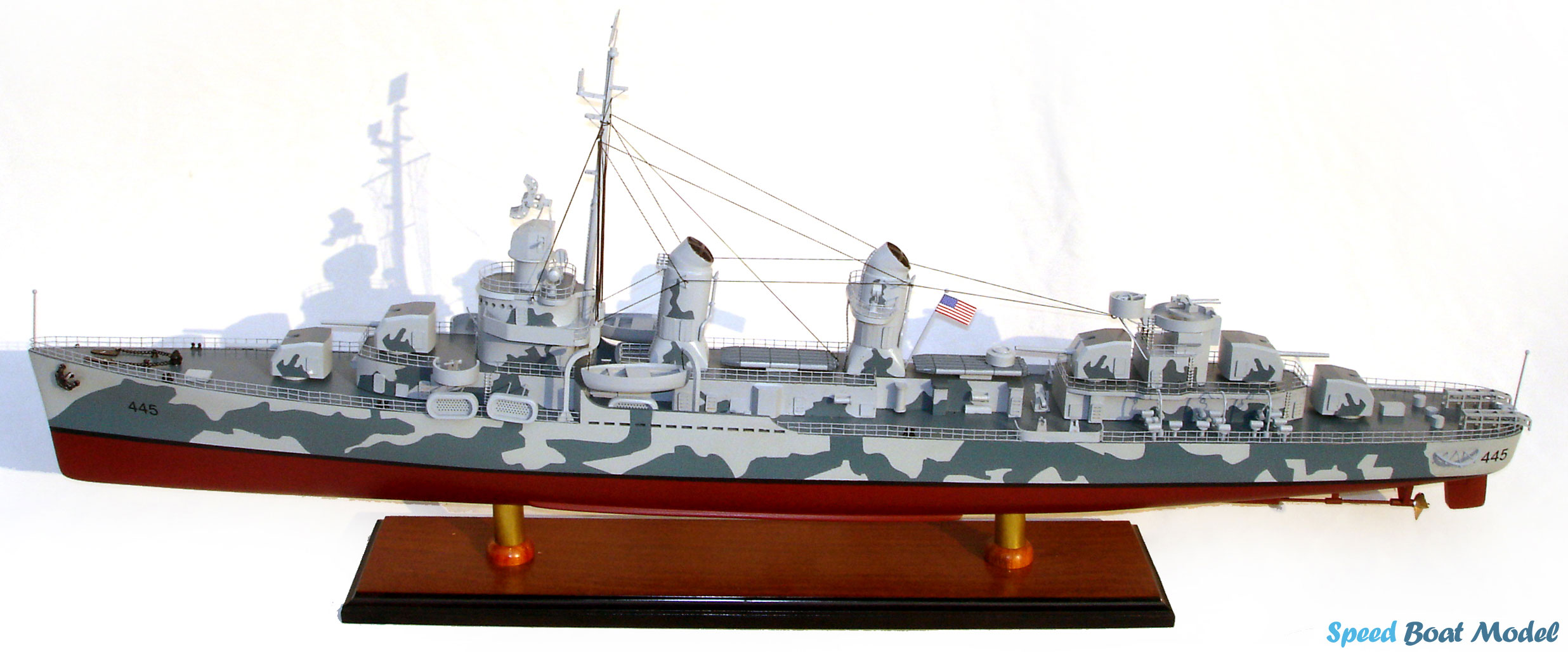 Uss Fletcher Camouflage WarShip Model 39.3"