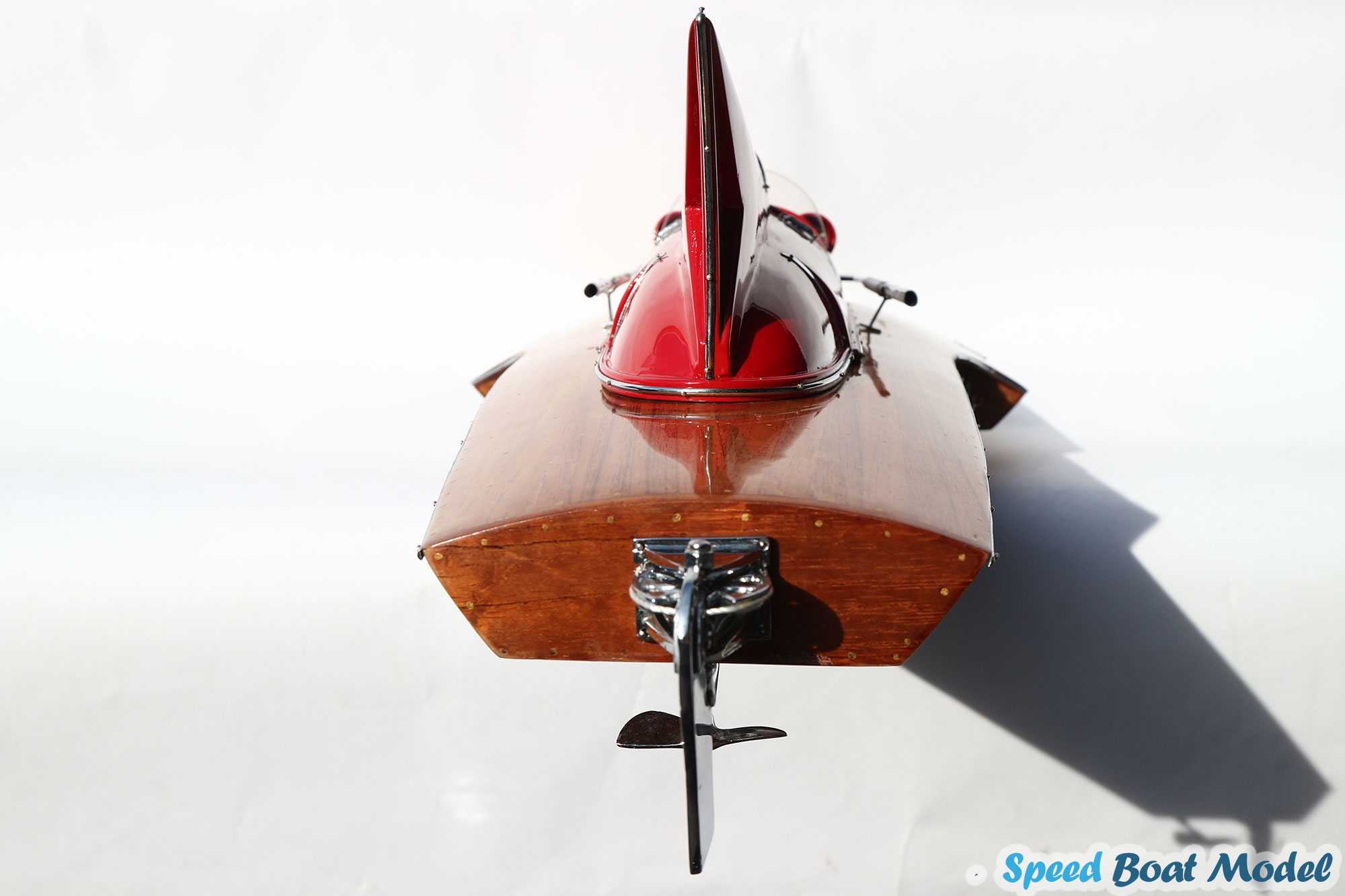 Ferrari Hydroplane Natural Wood Finish Speed Boat Model 35.4" 25 Ferrari Hydroplane Natural Wood Finish Model 35.4