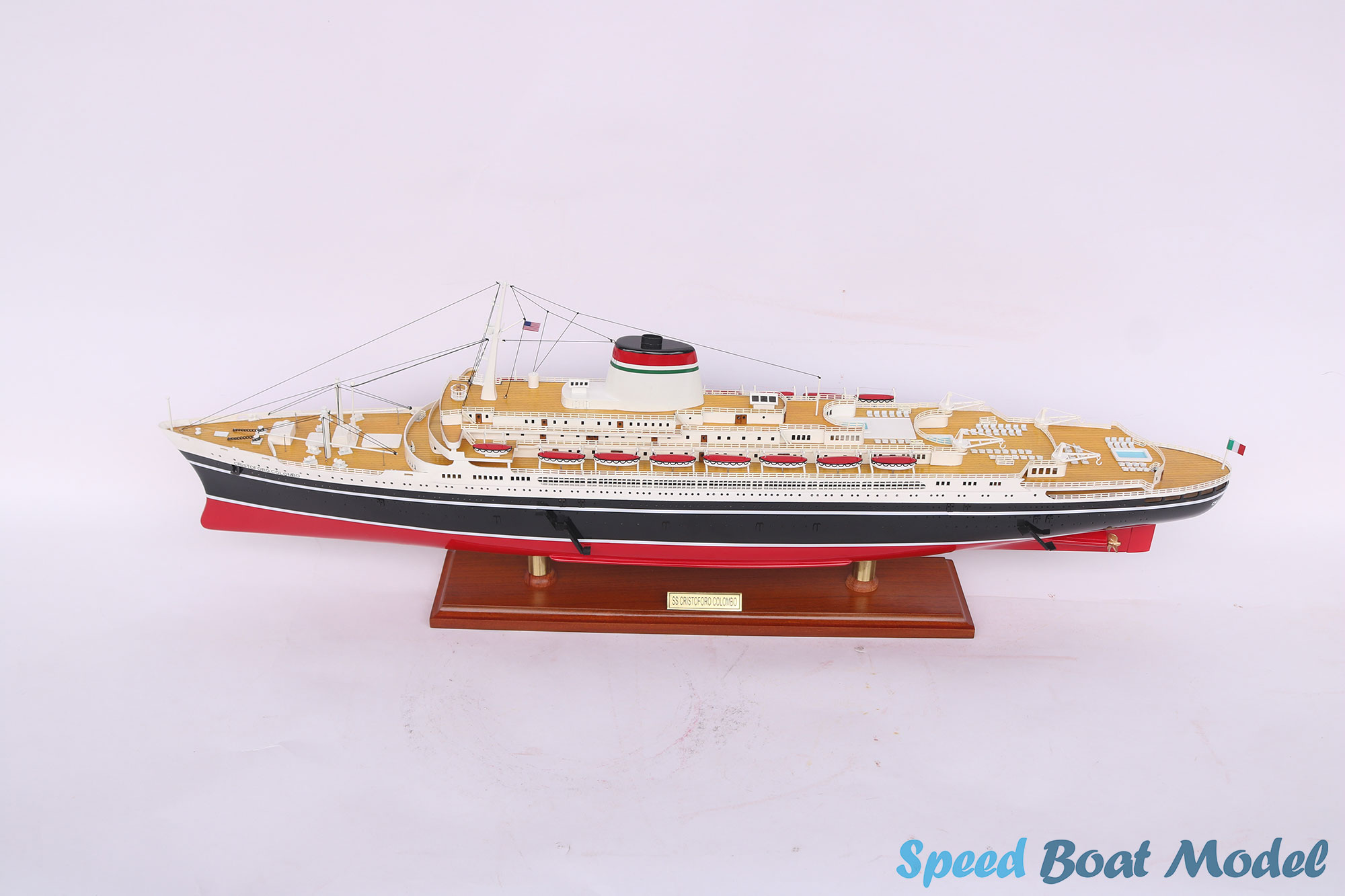 Red & BLack SS Cristorofo Colombo Cruise Ship Model 33.4"