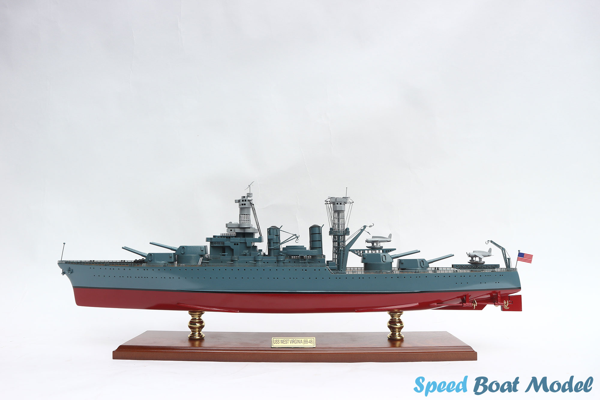 USS West Virginia (BB-48) WarShip Model 28" 20 Uss West Virginia (bb-48) Warship Model 28