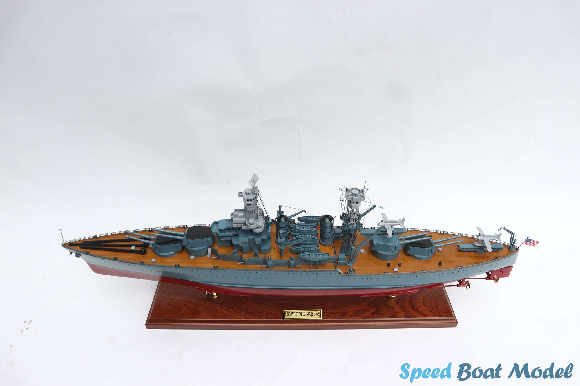 USS West Virginia (BB-48) WarShip Model 28" 21 Uss West Virginia (bb-48) Warship Model 28