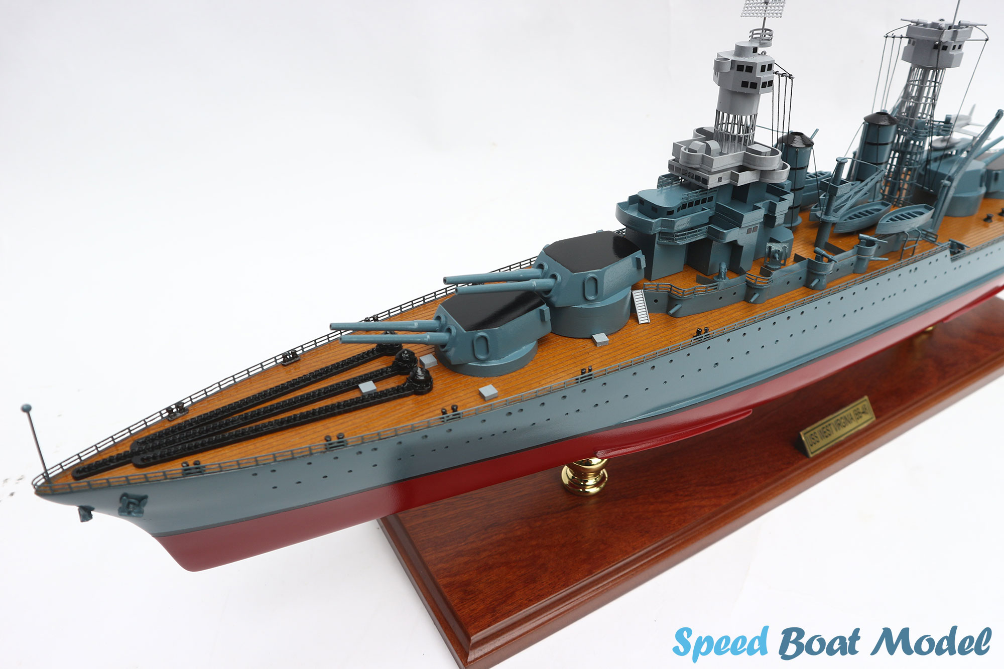 USS West Virginia (BB-48) WarShip Model 28" 22 Uss West Virginia (bb-48) Warship Model 28