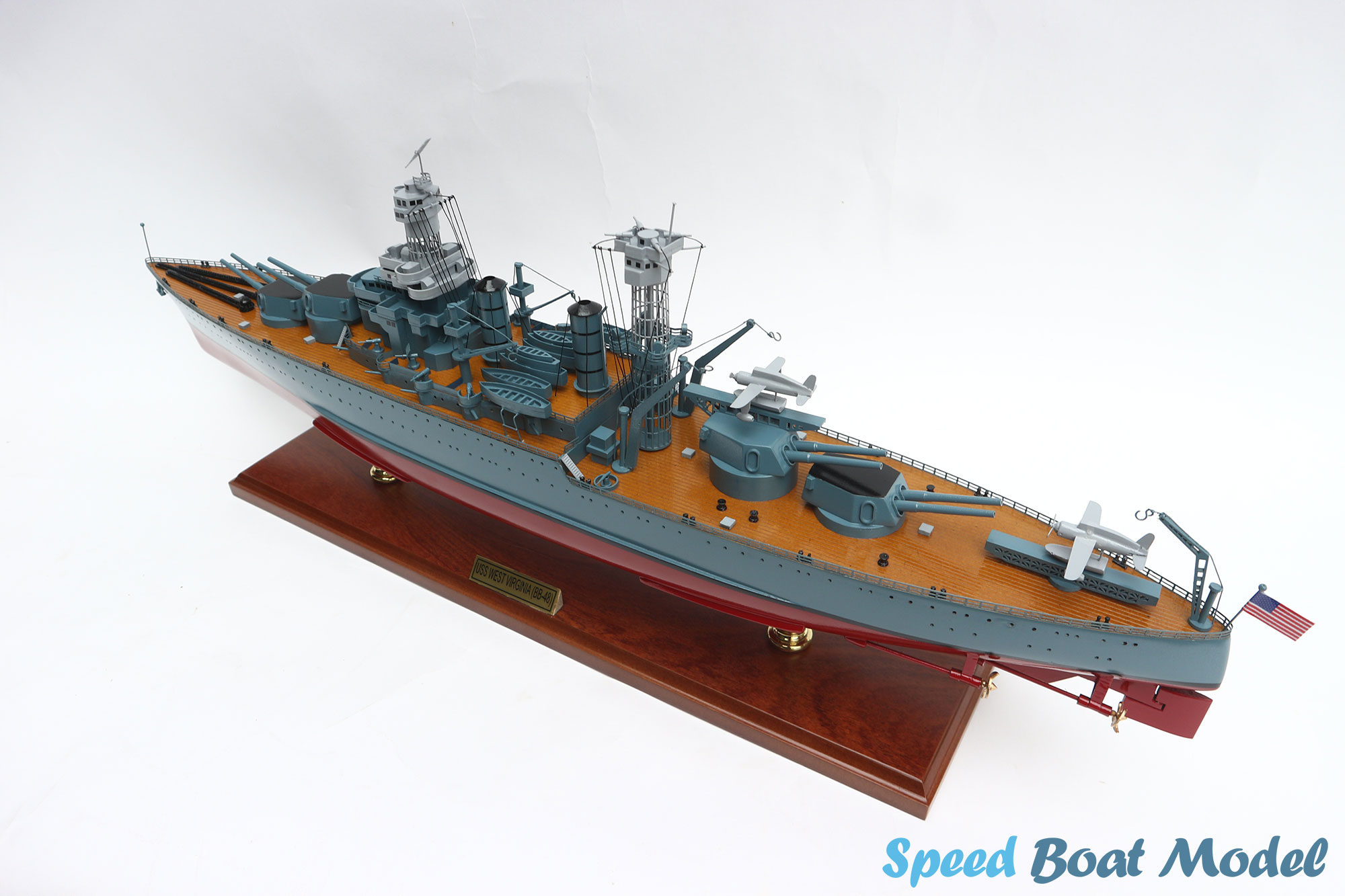 USS West Virginia (BB-48) WarShip Model 28" 23 Uss West Virginia (bb-48) Warship Model 28
