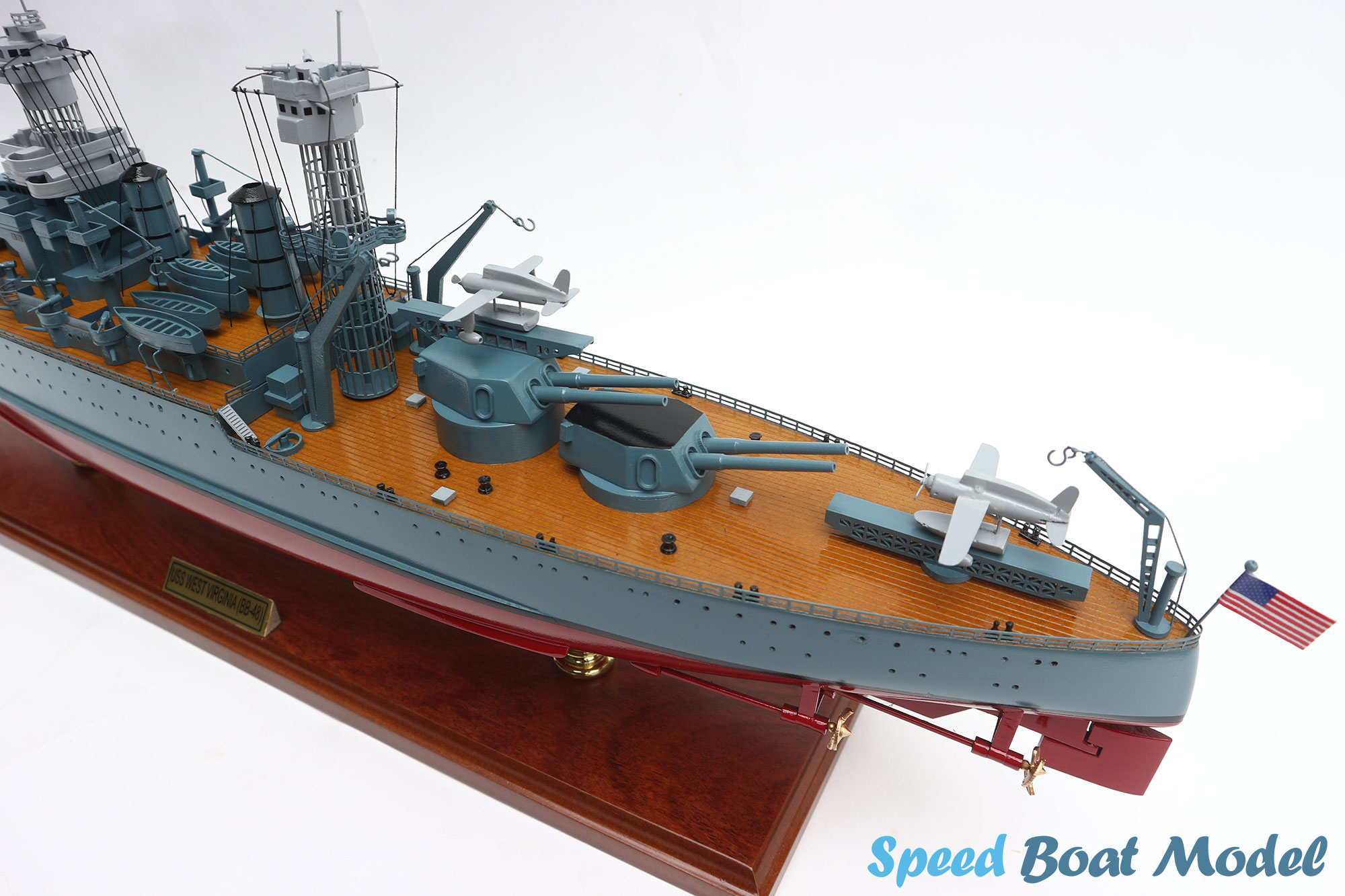 USS West Virginia (BB-48) WarShip Model 28" 24 Uss West Virginia (bb-48) Warship Model 28