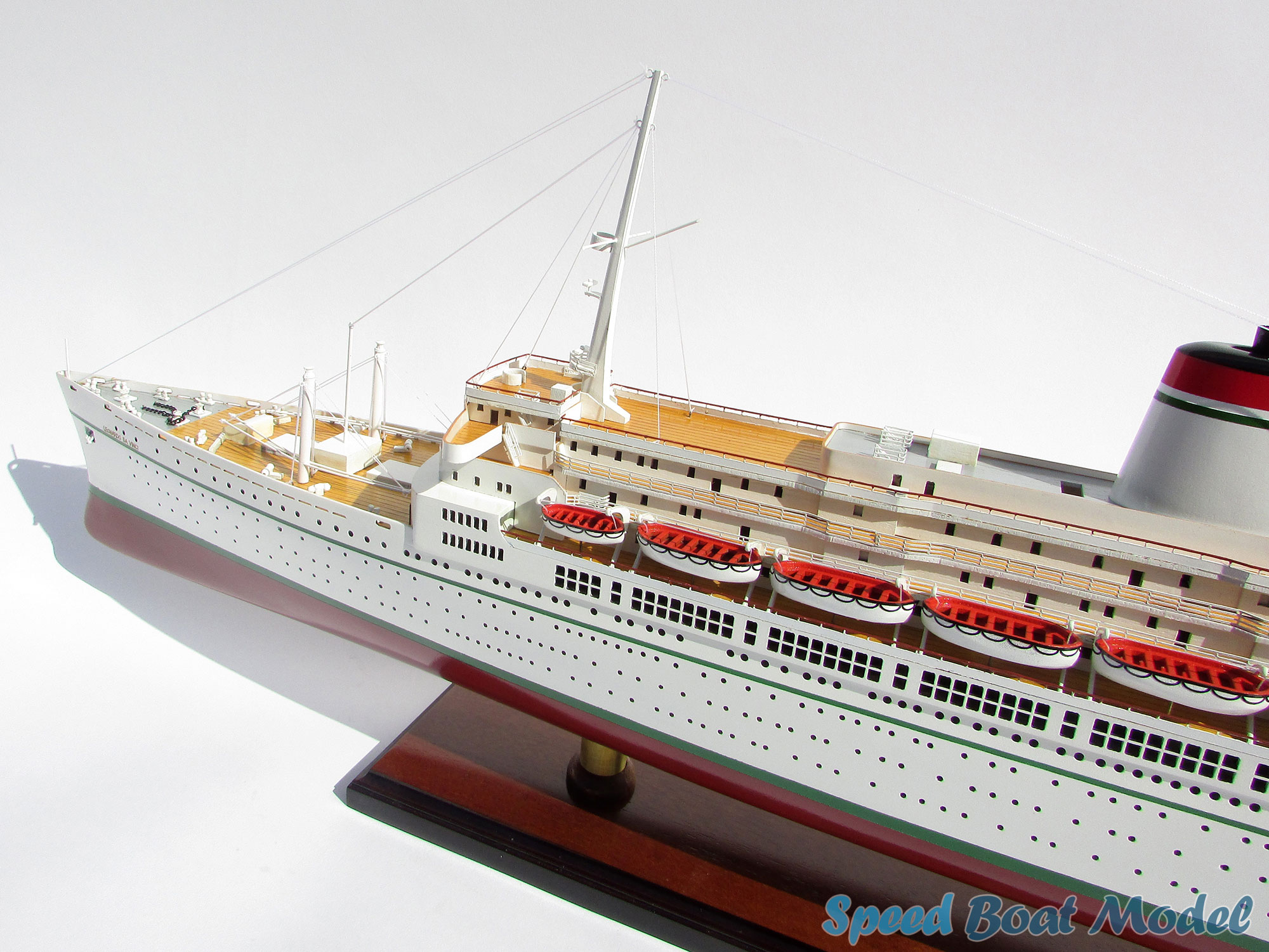 SS Leonardo Da Vinci White & Red Hull Ocean Liner Model 34.2"