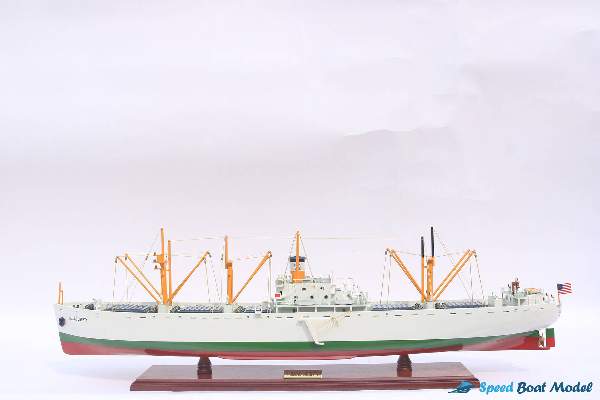 Hellas Liberty Commercial Ship Model 33.4" 10 Hellas Liberty Commercial Ship Model (1) Speed Boad Model