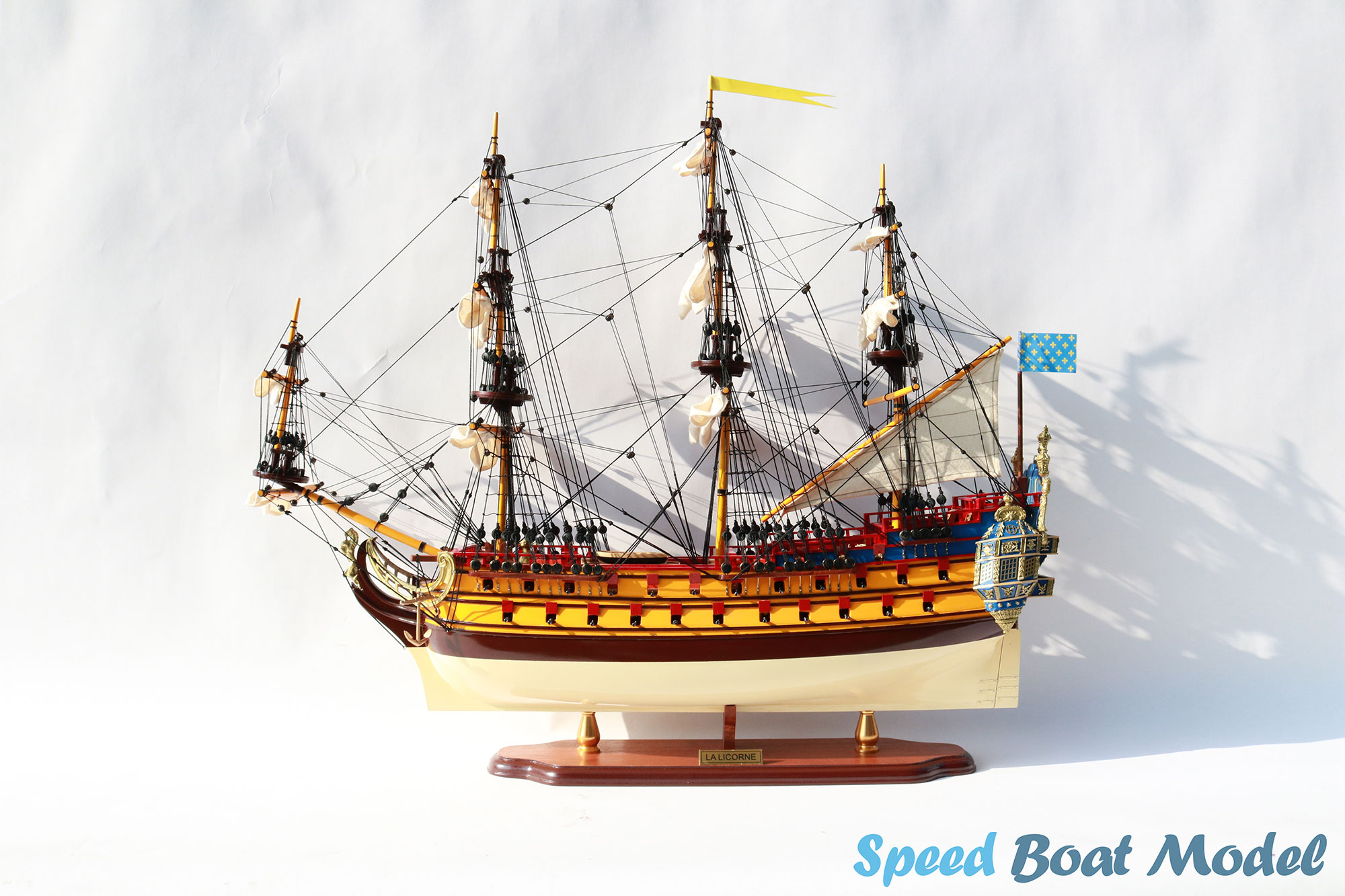 La Licorne/ Unicorn (Beige & Brown Hull) Tall Ship Model 30.3"