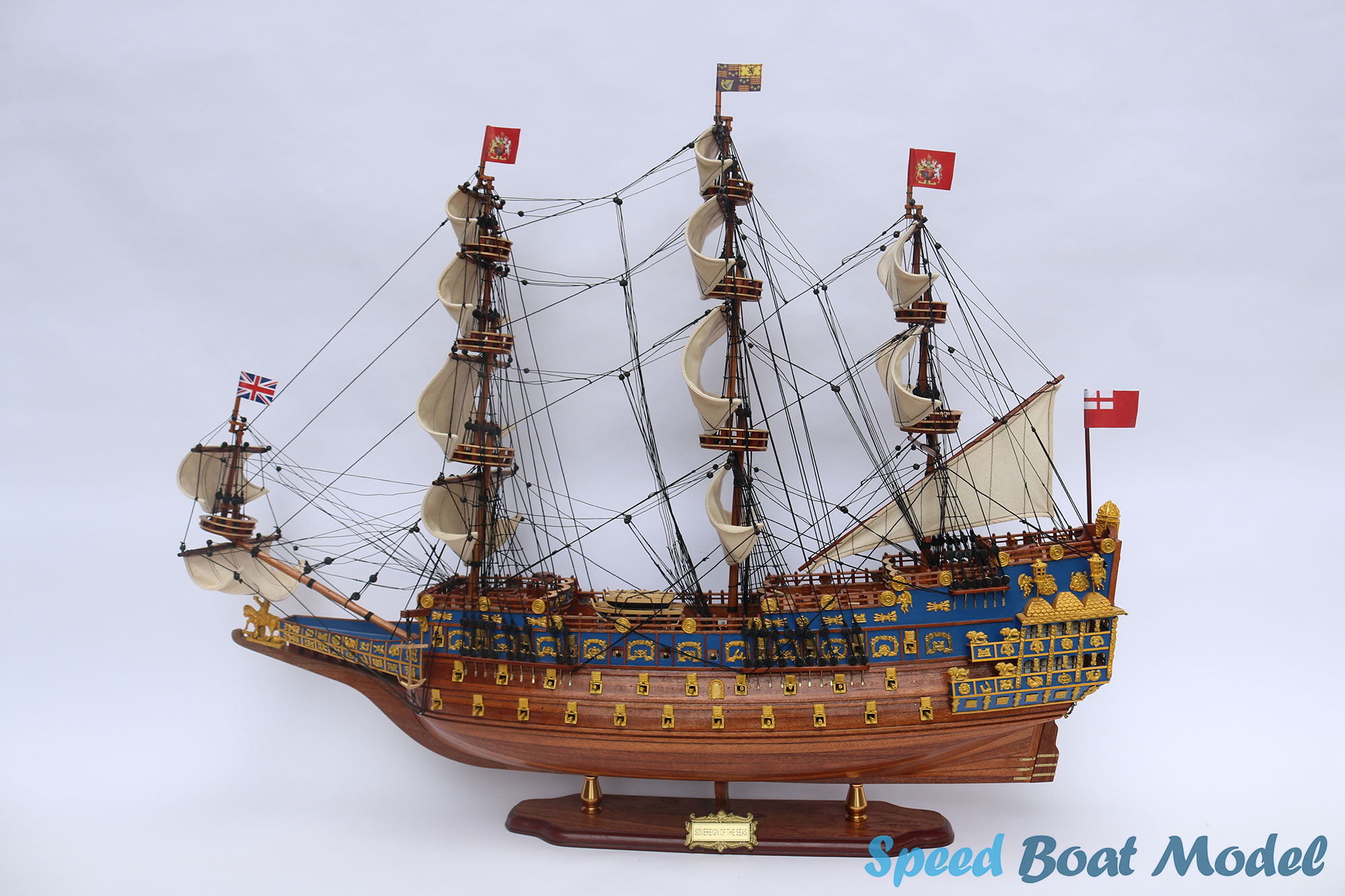 Sovereign Of The Seas Painted Tall Ship Model 19.7"