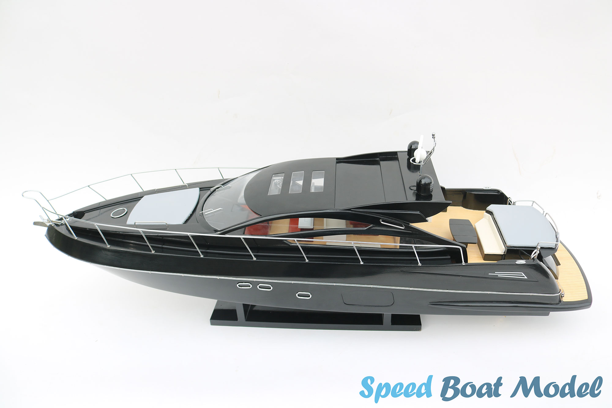 Sunseeker Predator 64 Black Modern Yacht Model 35"