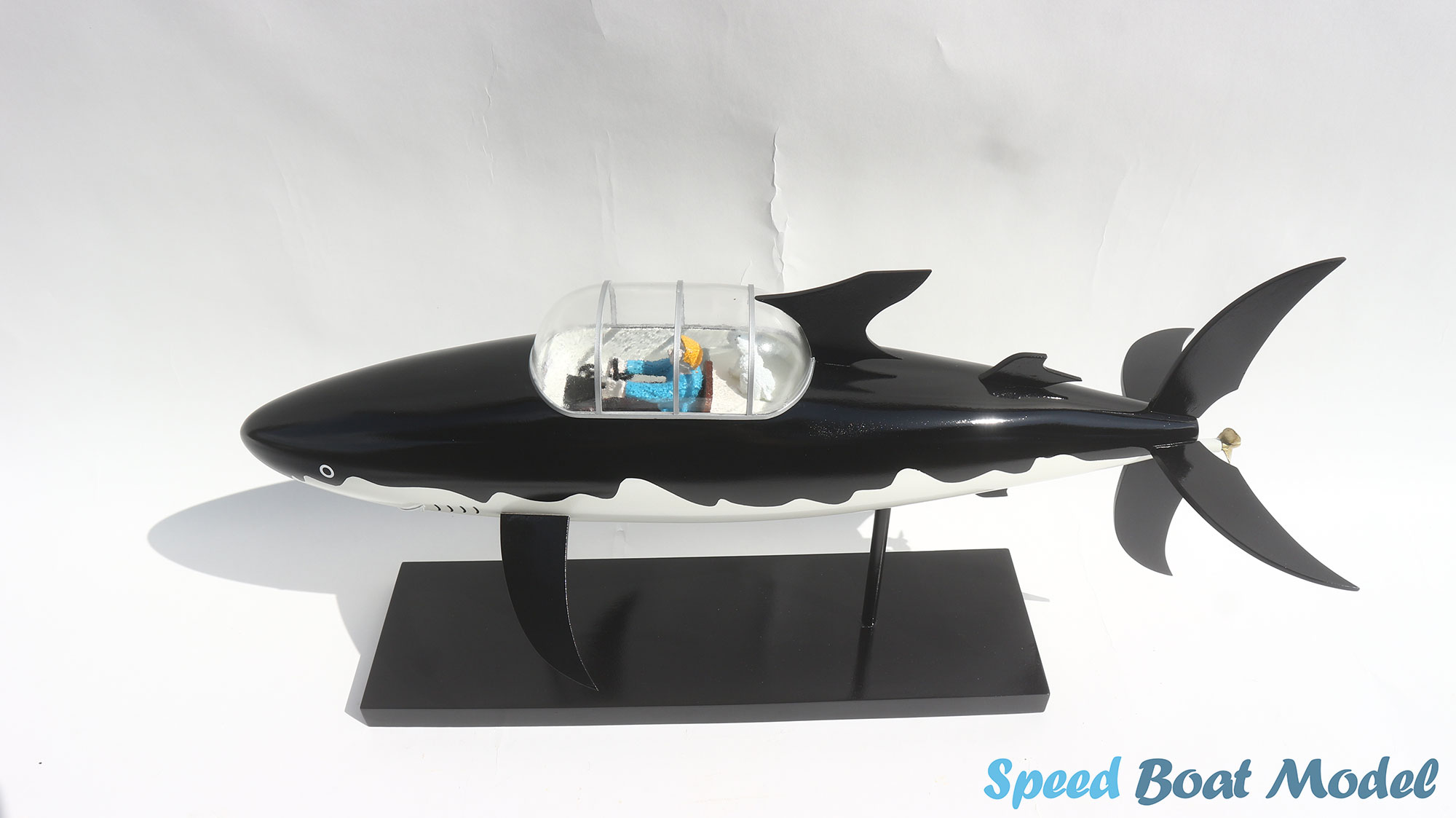 Tin Tin Shark Submarine Fictional Ship Model 19.6"
