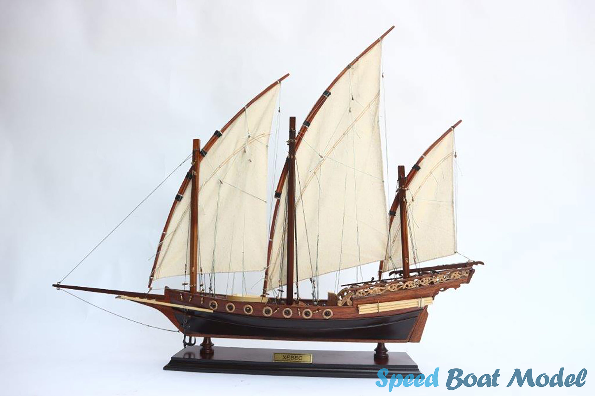 Xebec Dark Wood Tall Ship Model 31.4"
