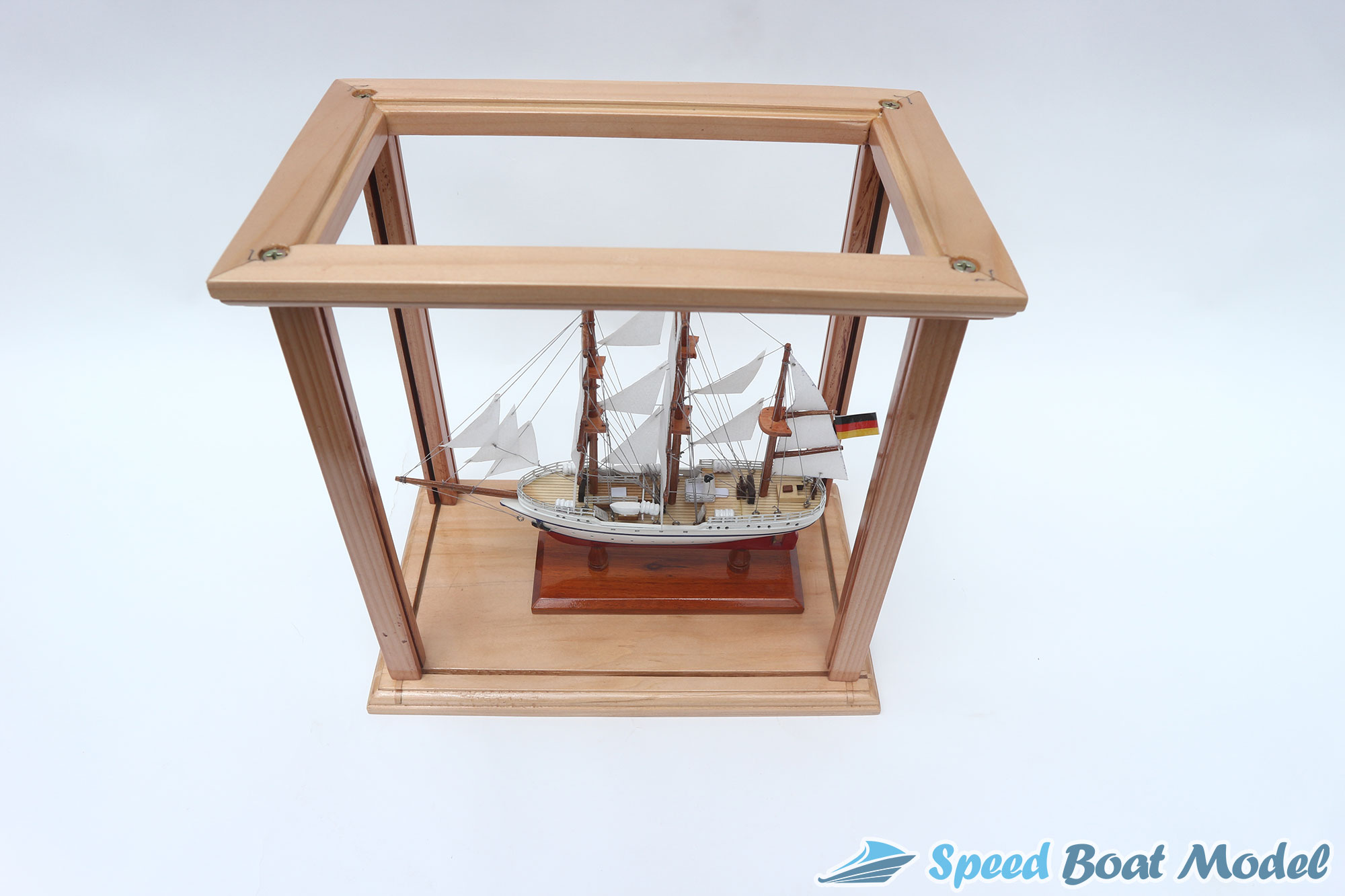 With Display Case With Gorch Fock Ii Tall Ship Model (1)