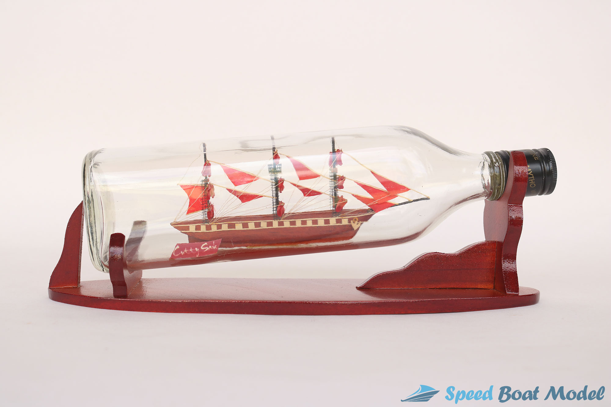 Ship In Lie Down Square Wine Bottle 10.6"