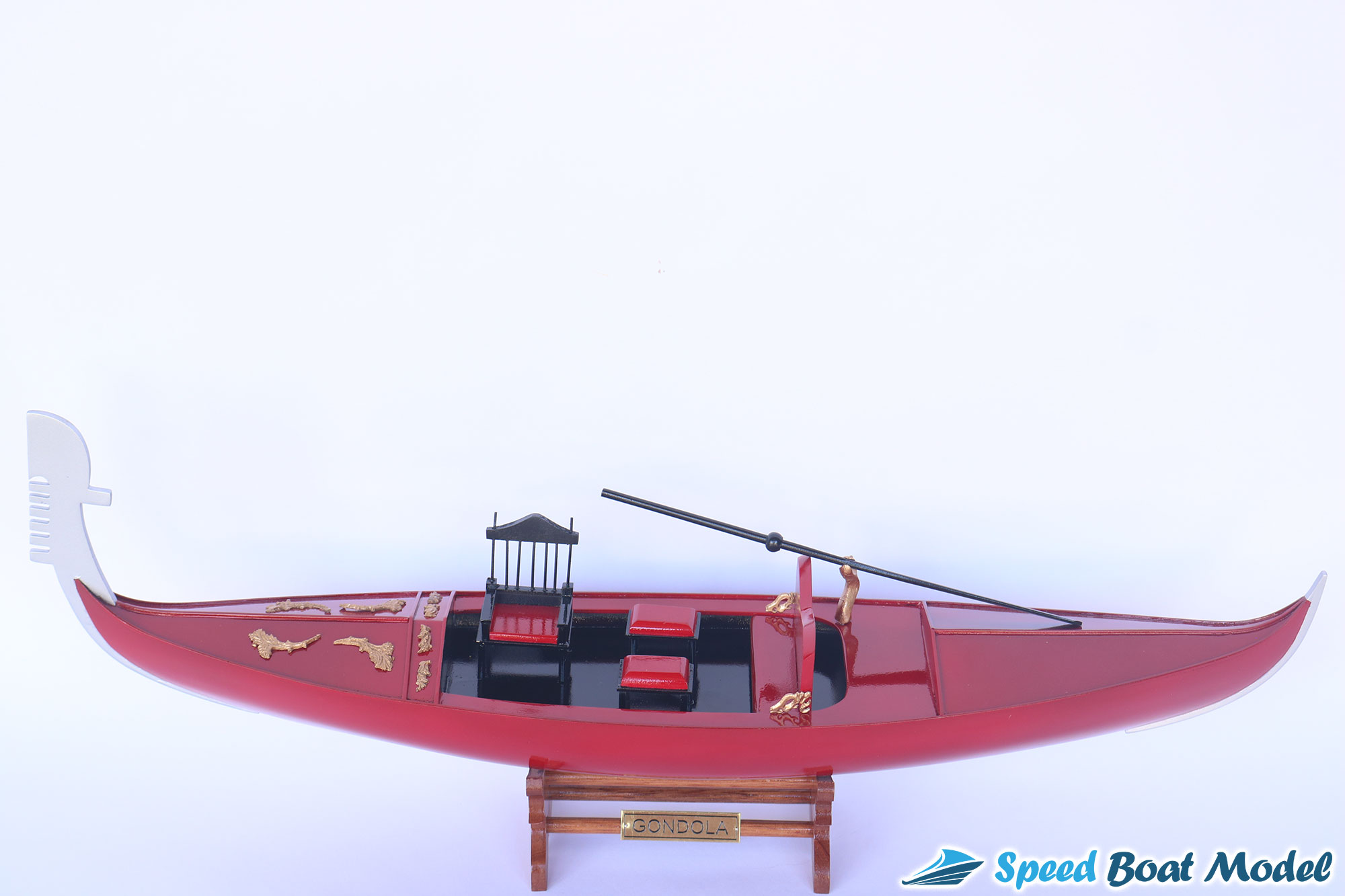 Gondola Red Painted Boat Model 23.6"
