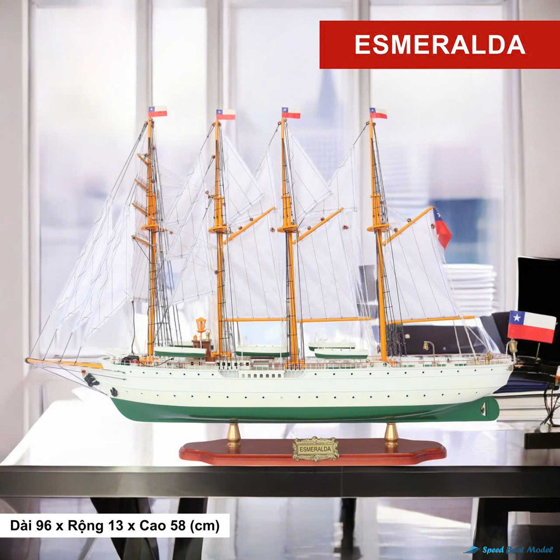Esmeralda Tall Ship Model Speed Boad Model