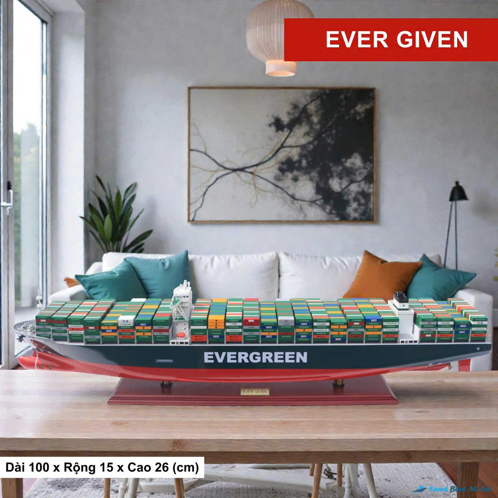 Ever Given Container Ship Model Speed Boad Model