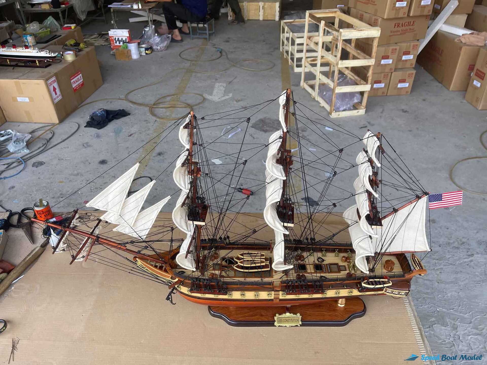 Uss Constitution Special Edition Ship Model (8) Speed Boad Model Uss Constitution Special Edition Ship Model (8) Speed Boad Model