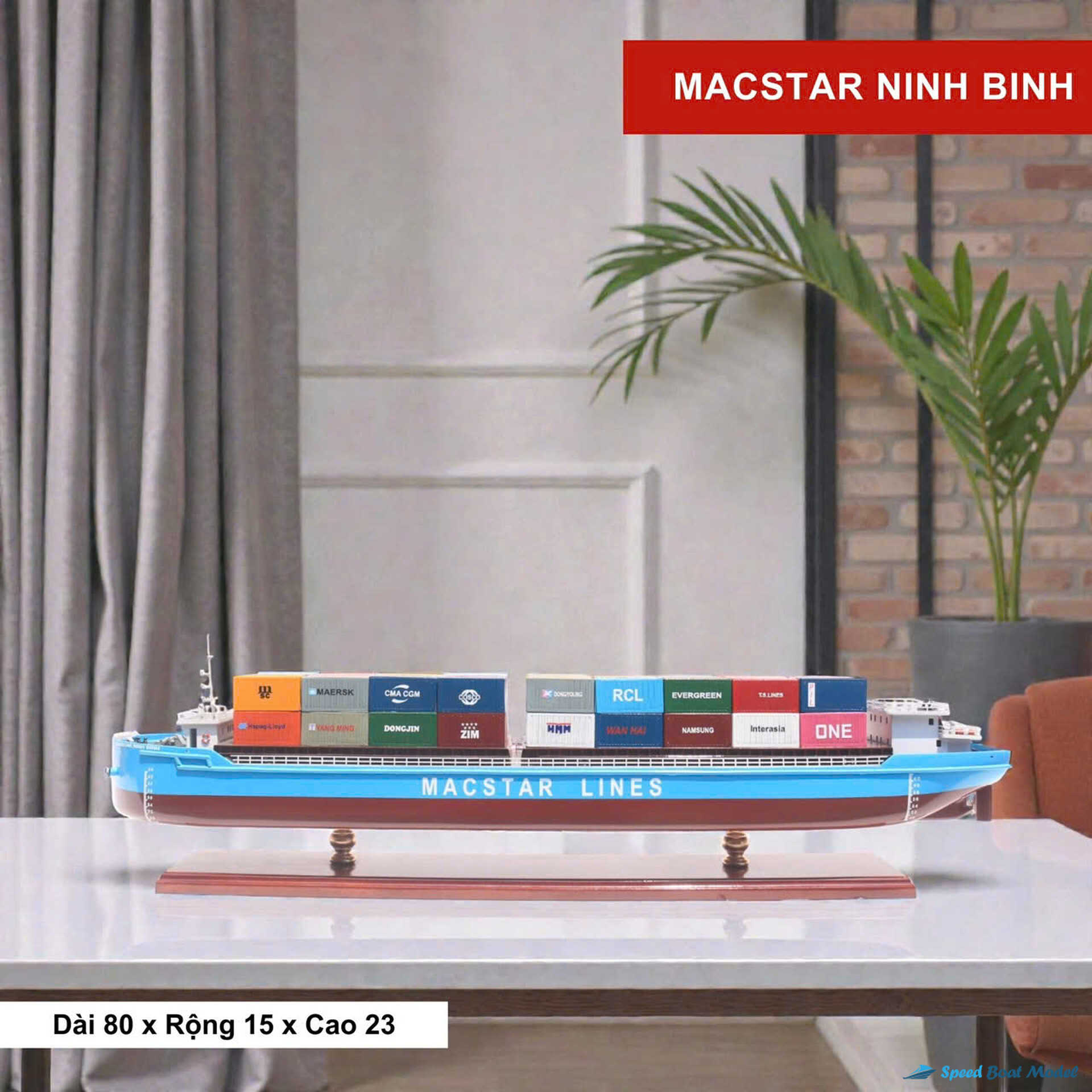 Macstar Lines Ninh Binh Container Ship Model Speed Boad Model