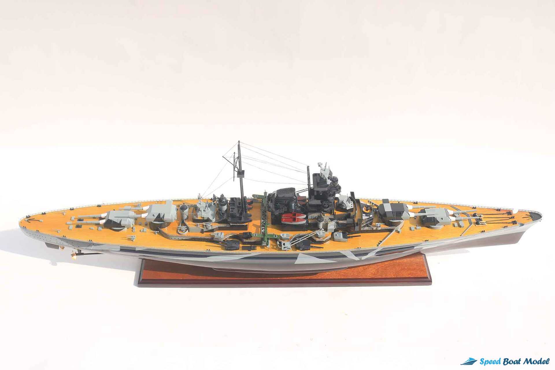 Tirpitz Camouflage Battleship Model 39.3" 13 Tirpitz Camouflage Battleship Model (6) Speed Boad Model