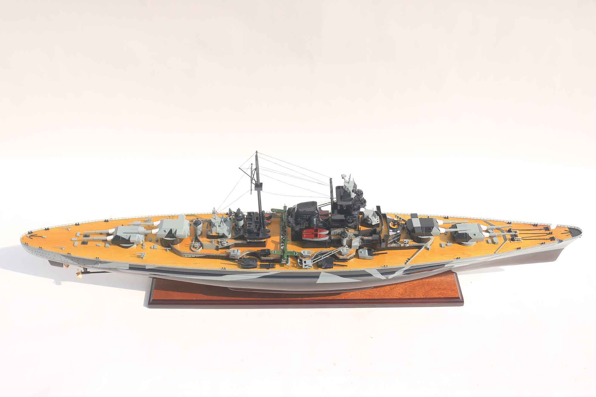 Tirpitz Camouflage Battleship Model 39.3" 12 Tirpitz Camouflage Battleship Model (6) Speed Boad Model