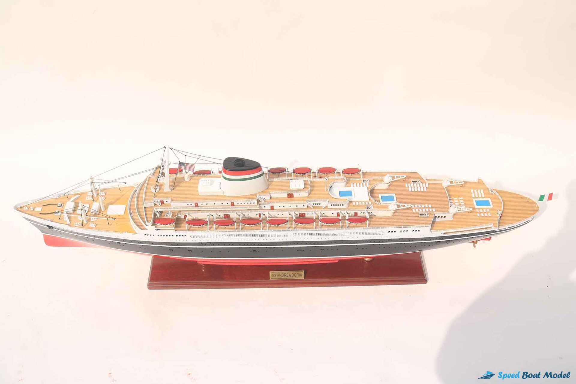 Ss Andrea Doria Ocean Liner Model 33.5" 12 Ss Andrea Doria Ocean Liner Model (9) Speed Boad Model